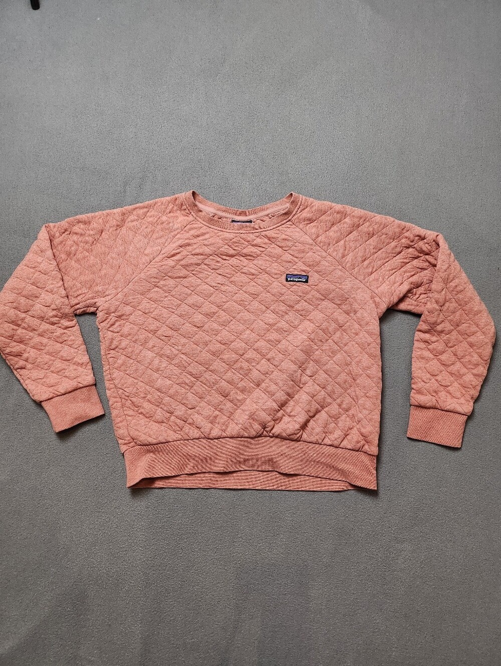 Patagonia Quilted Organic Cotton Sweatshirt Dusty Rose Pink Sz L Worn Wear